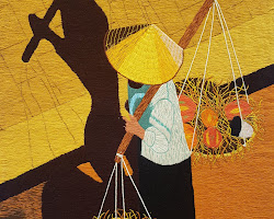 Painting by emerging artist depicting a traditional cultural scene