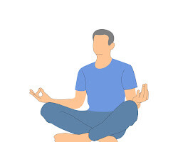 Person sitting cross-legged, meditating