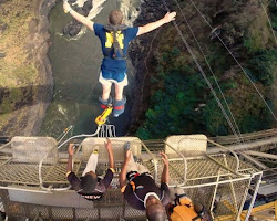 Bungee jumping from Victoria Falls, Zambia