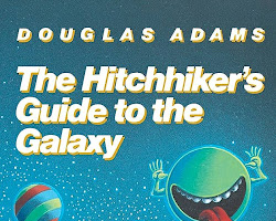 Hitchhiker's Guide to the Galaxy by Douglas Adams book cover