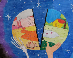 Painting by emerging artist depicting the effects of climate change