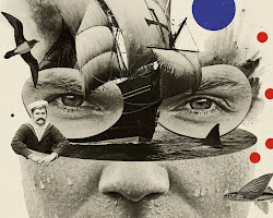 Painting by emerging artist using collage and photo manipulation