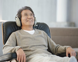 Person listening to music mindfully