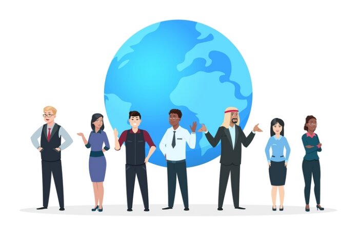 Professional Team. Asian, European And African Business People S