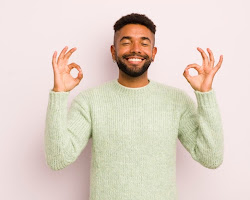 person meditating, feeling relaxed
