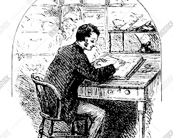 person sitting at a desk, writing in a journal